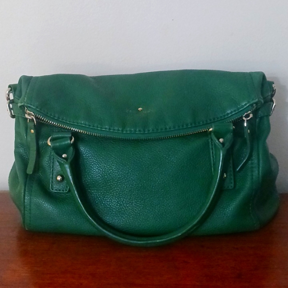 Hunter green leather Kate Spade handbag
